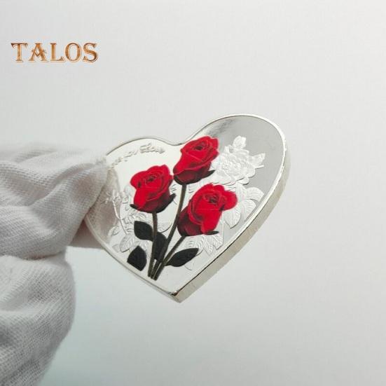Lucky Love Commemorative Coin Creative Shape Double-sided Design Romantic Elements Valentine's Day Challenge Coin