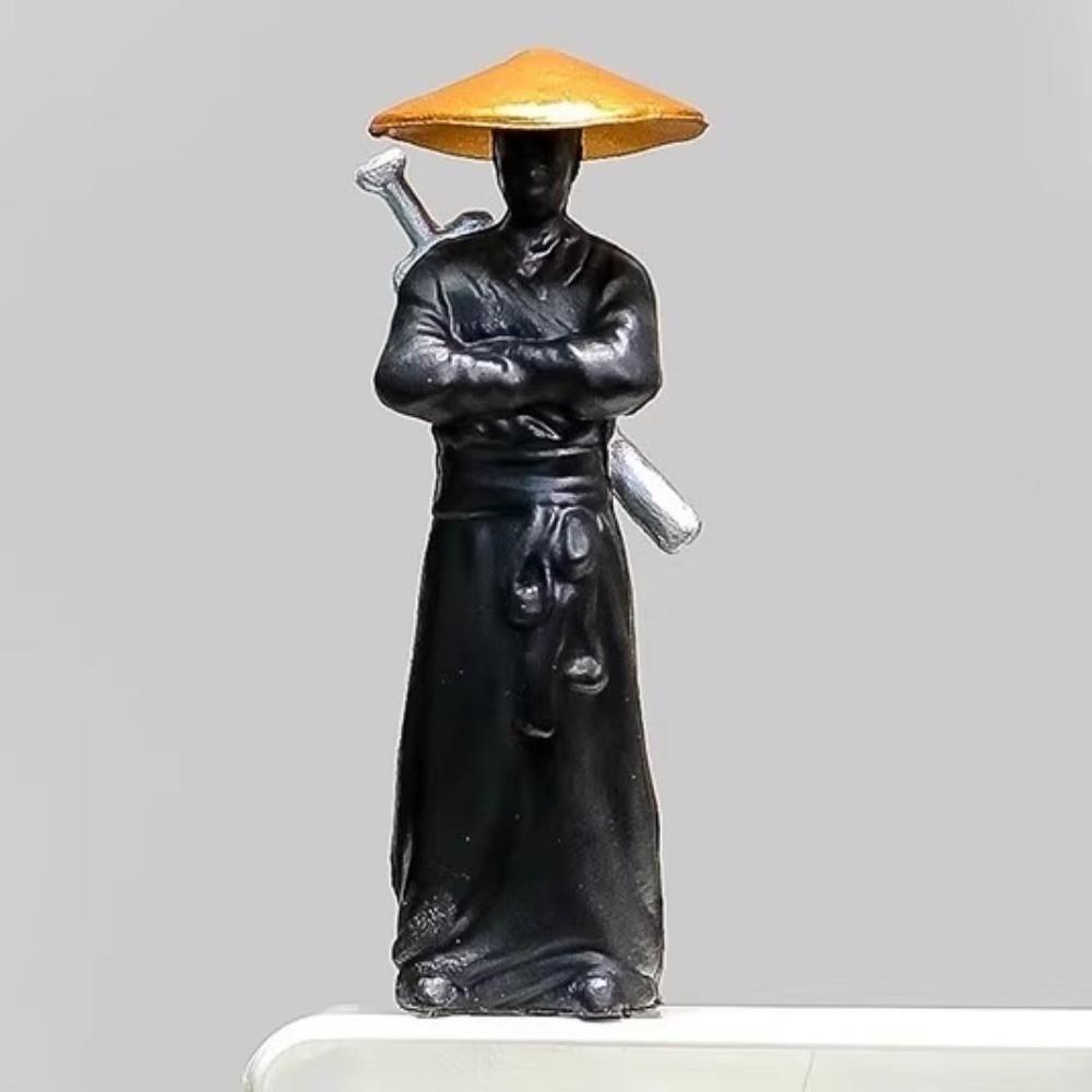 2/3/4pcs Creative Car Interior Decor Miniature Samurai Figurines Home Office Decor