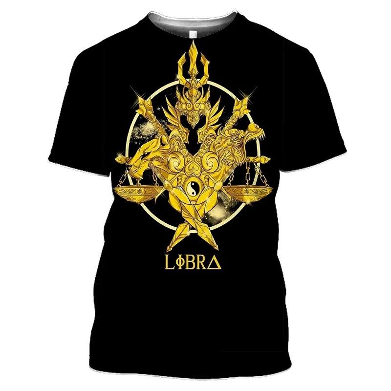 

Аниме Saint Seiya 3D Print Футболки Уличная одежда Повседневная мужская женская мода Футболка с коротким рукавом O-образным вырезом Детские футболки Топы Одежда 5XL серый