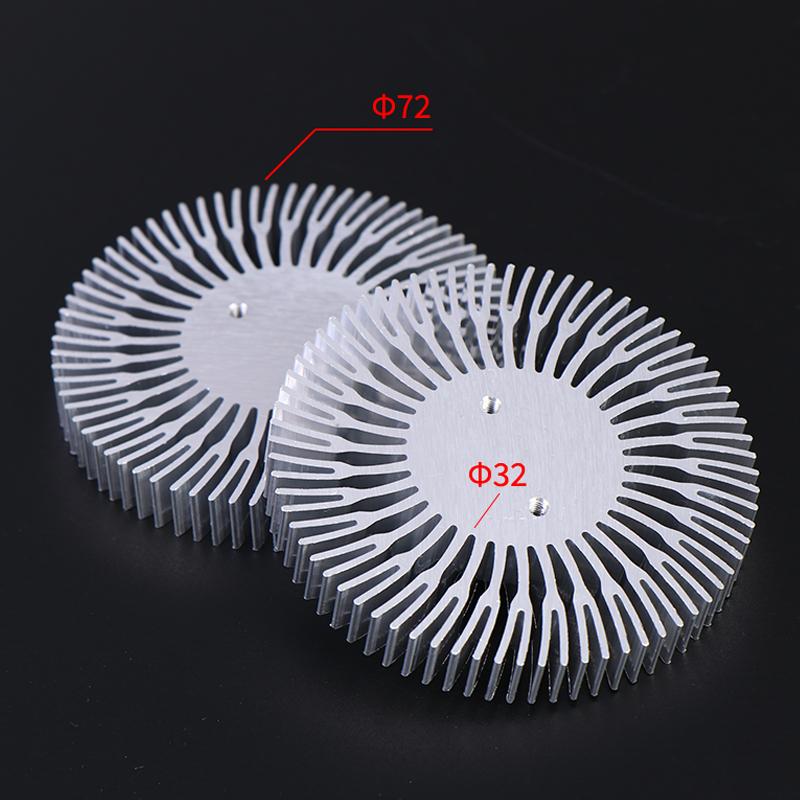1/2 Stück D72mm*H10mm LED-Kühlkörper 4W 5W 6W 7W Hochleistungs-Aluminiumlegierung LED COB-Kühlkörper Ersatzteile