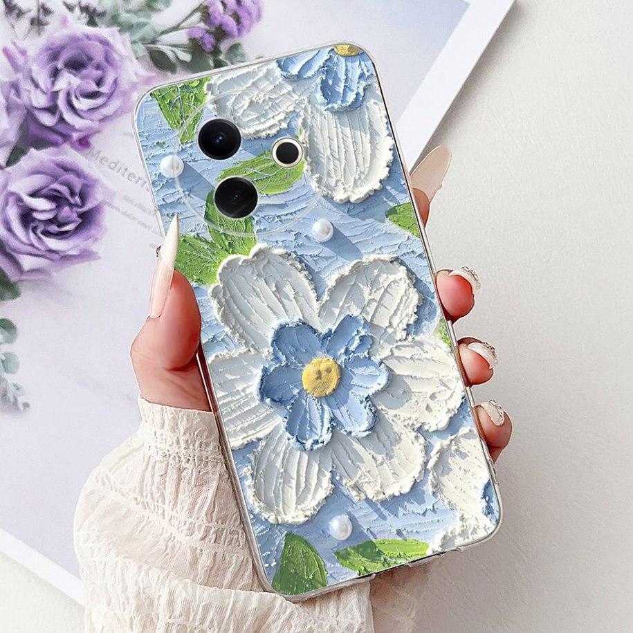Hülle Für Vivo Y39 Y300i 5G Cover V2436 V2444A Neue Mode Blume Schmetterling Weiches Silikon Klare Hülle Für VivoY39 VivoY300i Funda