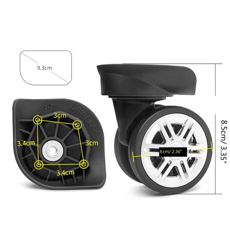 1Pair Luggage Wheels Suitcase Replacement Wheel Roller Hardware Repairing Kit 360 Degree Spinner Caster Heavy Duty Wheel