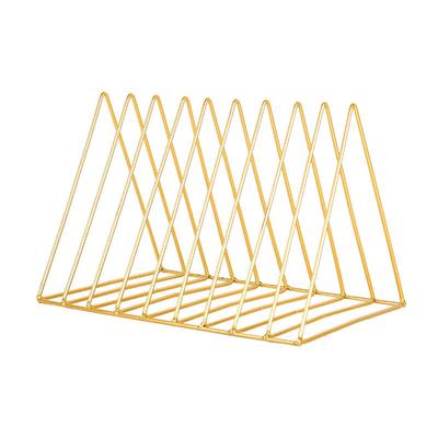 Wielofunkcyjny Żelazny Trójkąt Półka na Biurko na Książki Magazyny Uchwyt Złoty