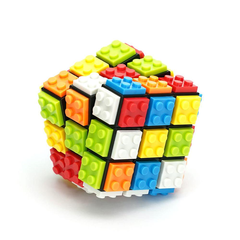 Building Blocks 3D Magic Puzzle Cube 3X3X3 Diy Fidget Toy Brick Anti Stress Relief Sensory Adhd Educational Game For Kids Adult