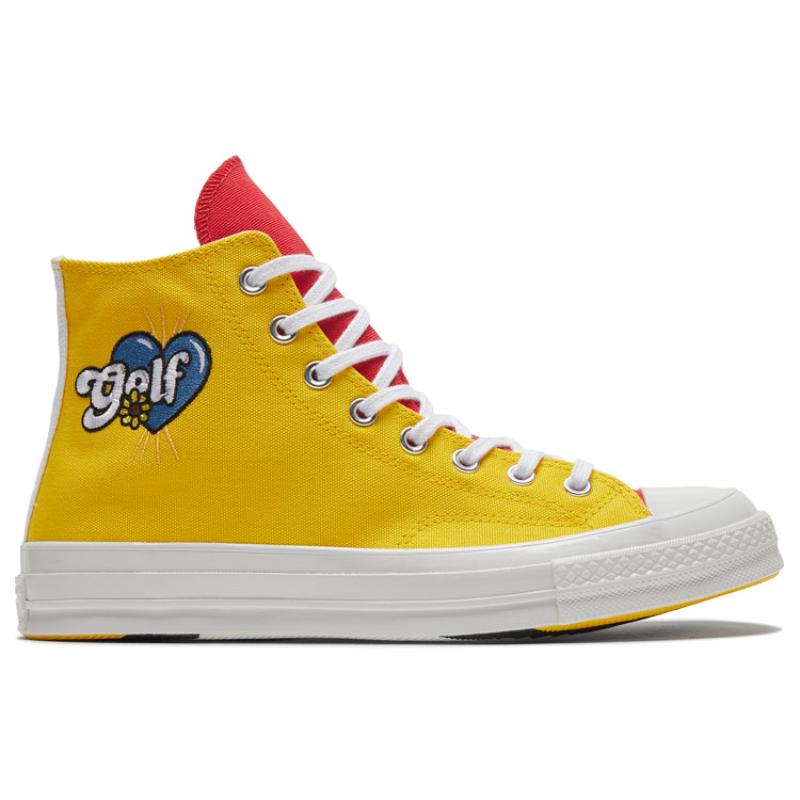 Converse Chuck Taylor All Star 70 Round Toe Lace-up Wear-resistant Shock-absorbing High-top Canvas Shoes Unisex Red Yellow Blue