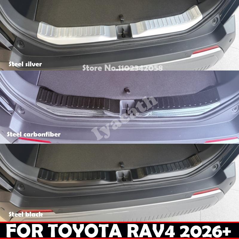 For Toyota RAV4 RAV 4 RAV4 2026 2027 Steel Interior Rear Bumper Tailgate Door Sill Welcome Trunk Tread Plate Molding Accessories