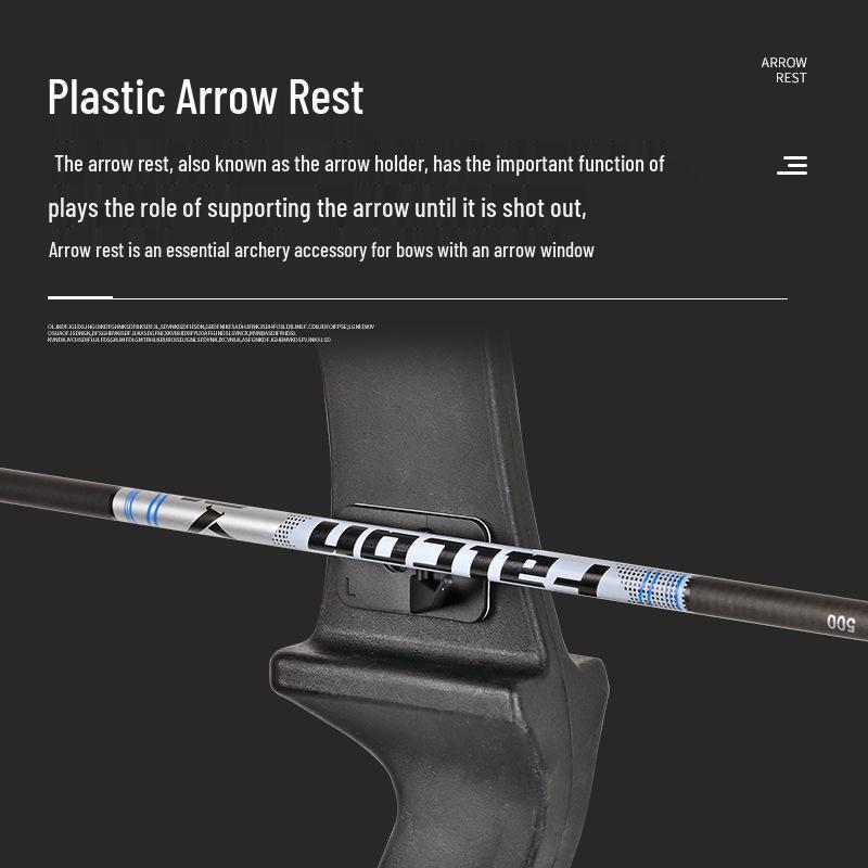 Black Plastic Arrow Rest for Recurve Bows - Ambidextrous Archery Accessory for Competitive Use