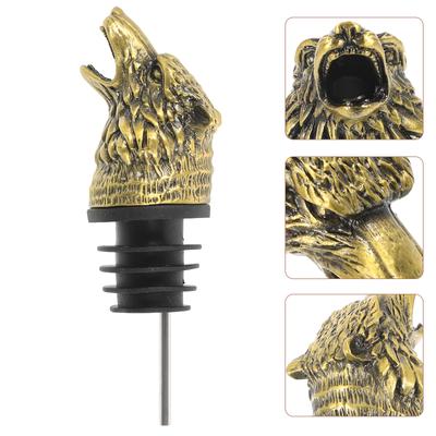 Wolf Head Pourer Danimals Alcohol Bottle Spouts Decanter Oil Alloy Pourers
