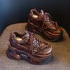 ZDW5587-7 Damen Vintage Distressed Plateau Dad Sneaker mit dicker Sohle, Herbst 2024 Kollektion.