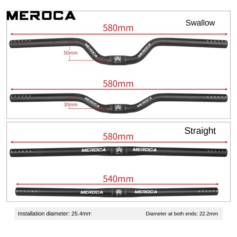 MEROCA Řídítka na kolo rovná/vlaštovčí slitina hliníku cyklistická zvýšená řídítka 25,4X540/580mm díly na kolo pro horská kola