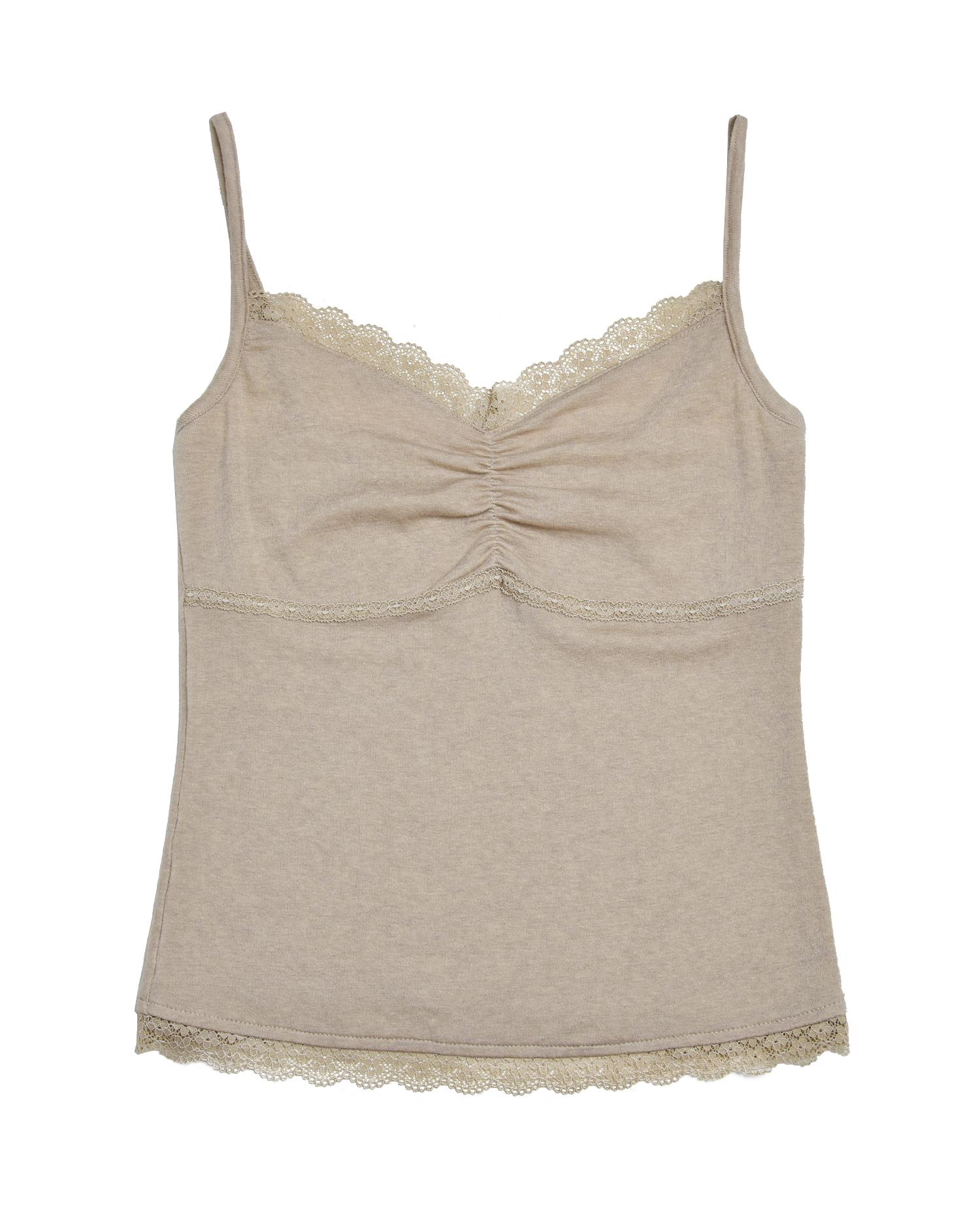 Hety Lace Wool Tank Top (Beige) Beige