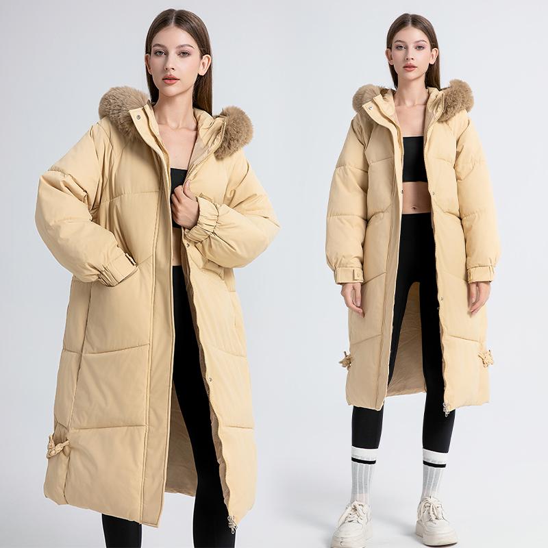 Autumn Winter Warm Coat Parka Women Solid Color Loose Long Hooded Jackets Outwear M-XXL