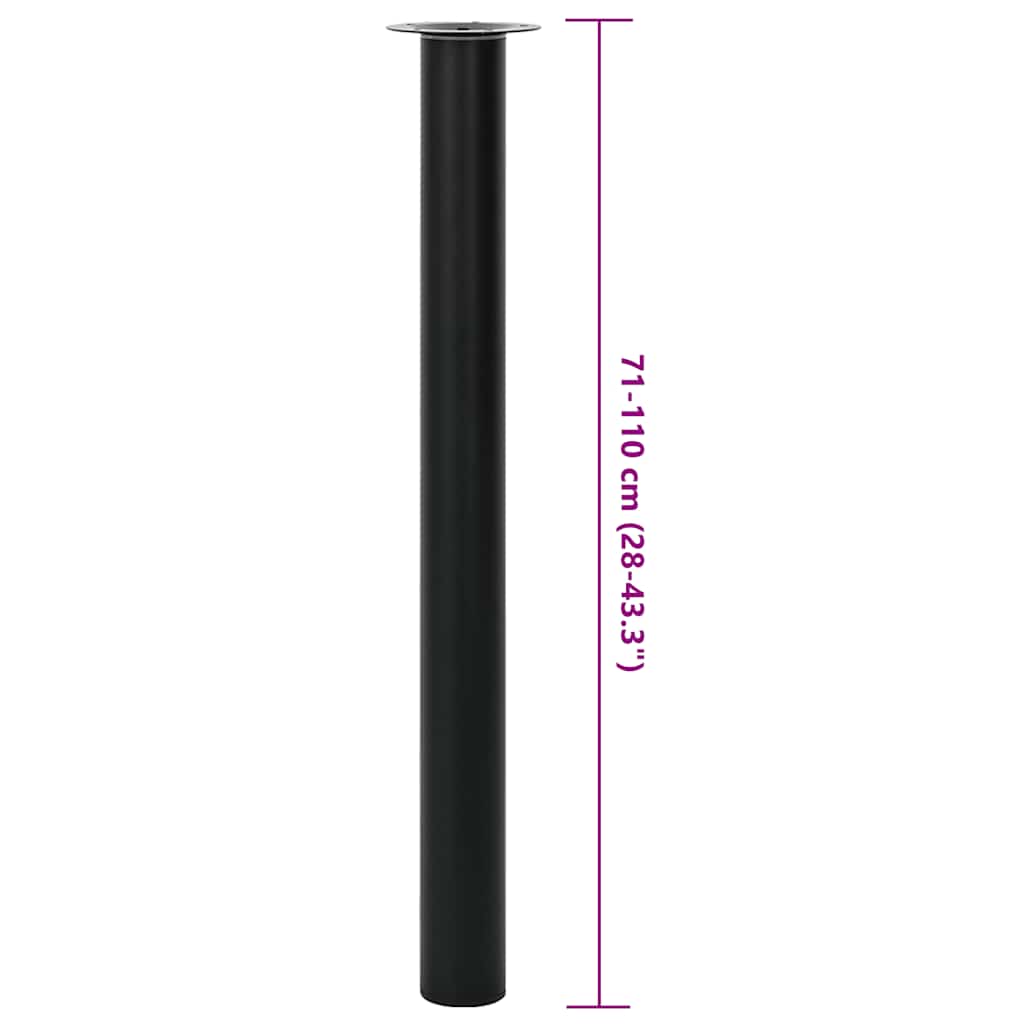 2 x Telescopic Table Leg Table Support Leg Table Foot Black 710 mm 1100 mm