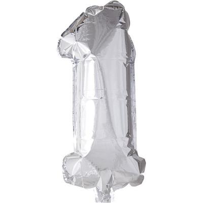 Zahlenballon - Aluminium - 1 - Helium - Abnehmbares Mundstück - Geburtstagsdekoration