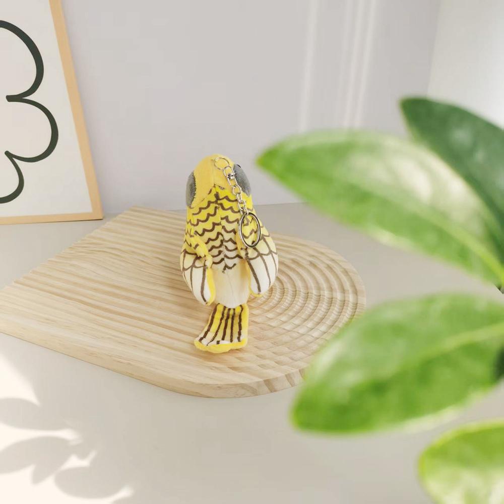 14cm Kawaii Bird Warbler Pendant Keychain Plush Toy Mini Artificial Bird Stuffed Doll Lifelike Bag Decor Kid Birthday Xmas Gift