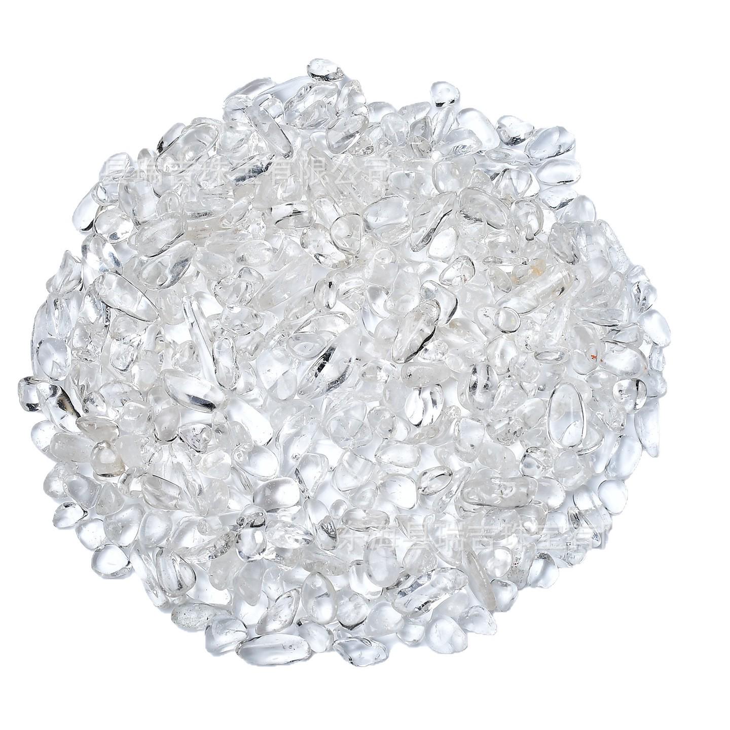 

Natural High-Transparency White Crystal Crushed Stone for Mandala Gemstone Demagnetizing Ornament 5-7mm 100g