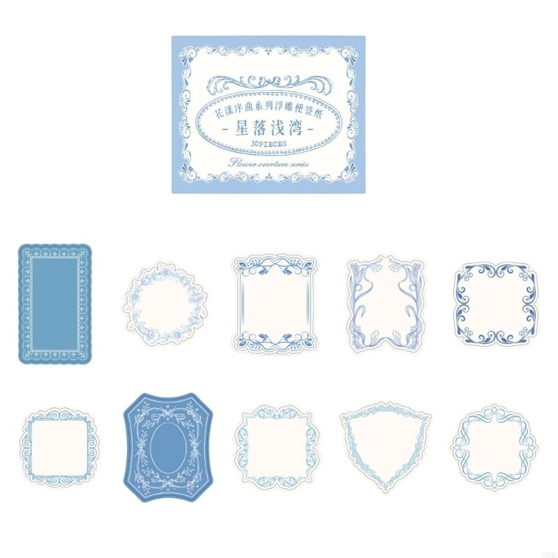 30 Sheets Flower Embossed Scrapbooking Paper Decorative Note Paper Sheets for Scrapbooking Journal Gift Packaging J0MC