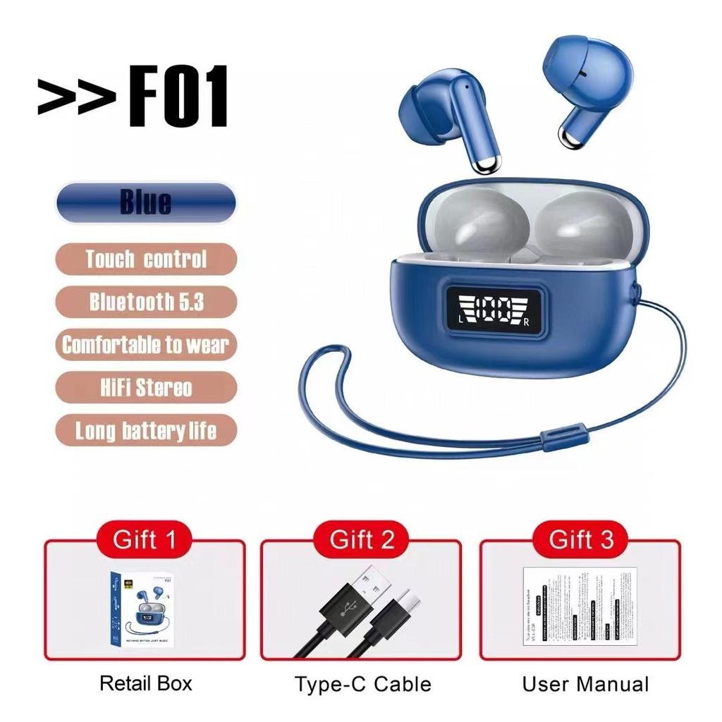 In-ear Digital Display Wireless Bluetooth Headset ENC Noise Reduction Multi-function Waterproof TWS Subwoofer Headset