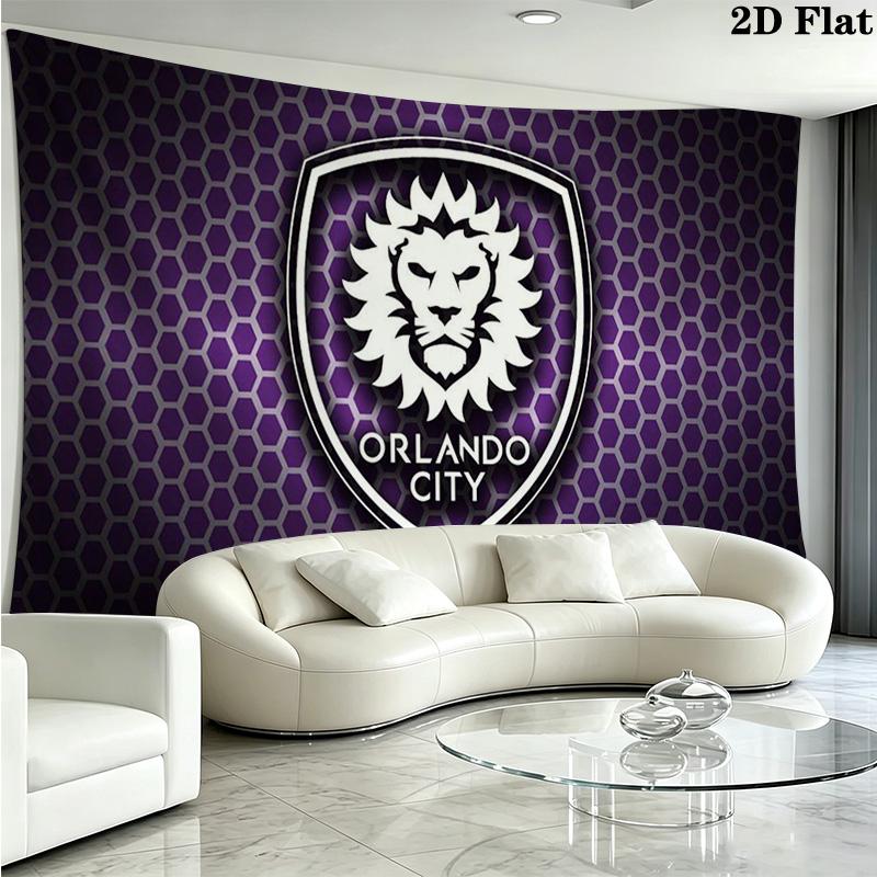 Orlando City SC Wall Tapestry Aesthetic Wall Hanging Printed Fabric Blanket Decorative Tapestries for Bedroom Living Room Home Decor