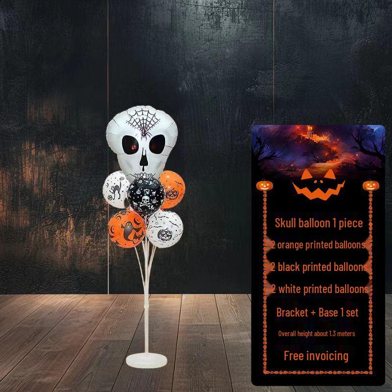 Halloween Pumpkin Skeleton Balloon Columns for Party and Event Decoration