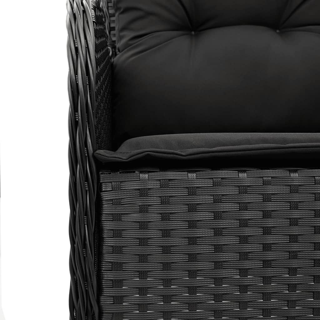 Vidaxl 5-Cz. Garden Furniture Set With Cushions, Black, Poly Rattan