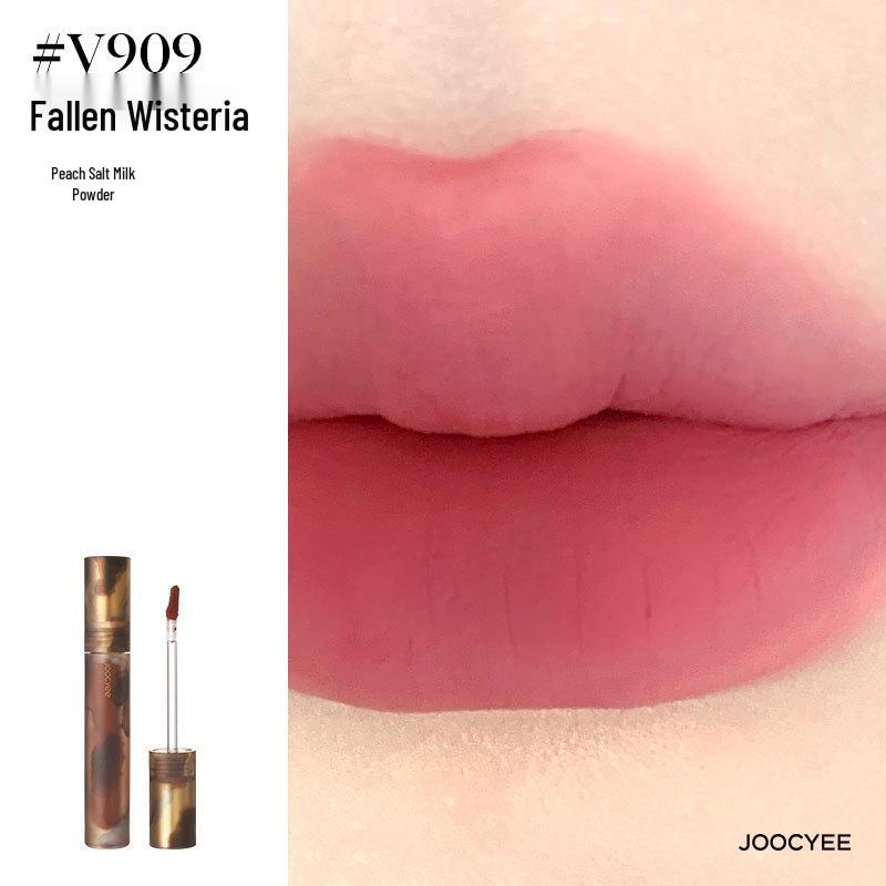 Joocyee Amber Lip Glaze V05 Cinnamon & Mandarin Duck Milk Tea Lipstick - Moisturizing, Water-Light Finish