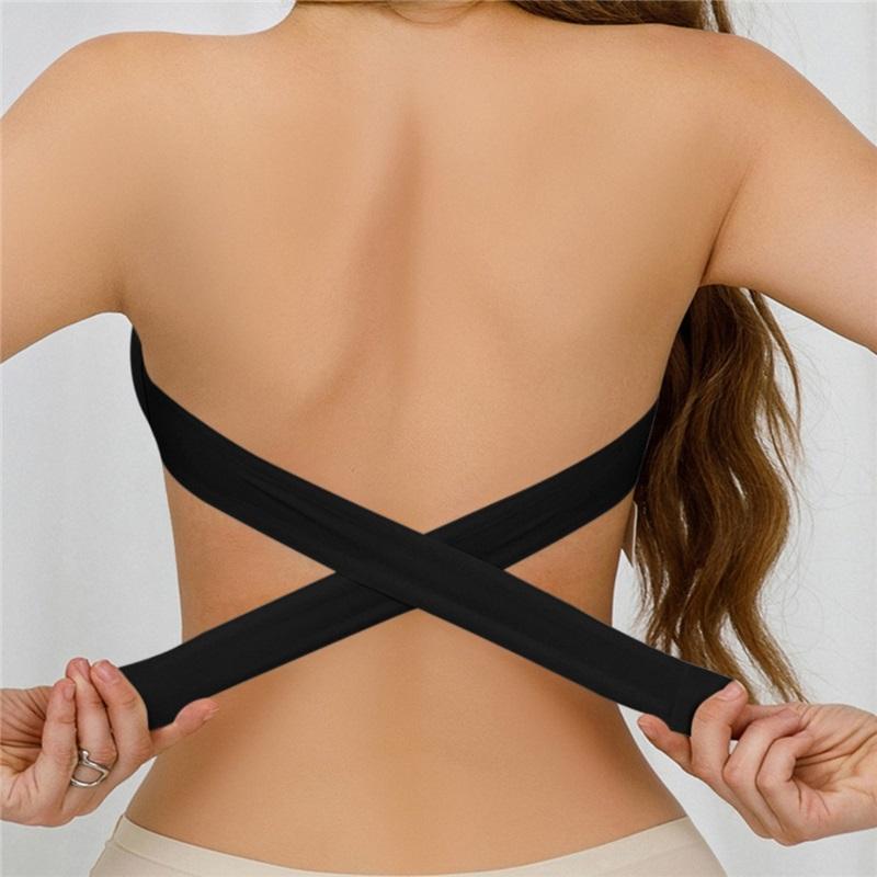 Women's Strapless Bra Cross Side Clasp Underwear