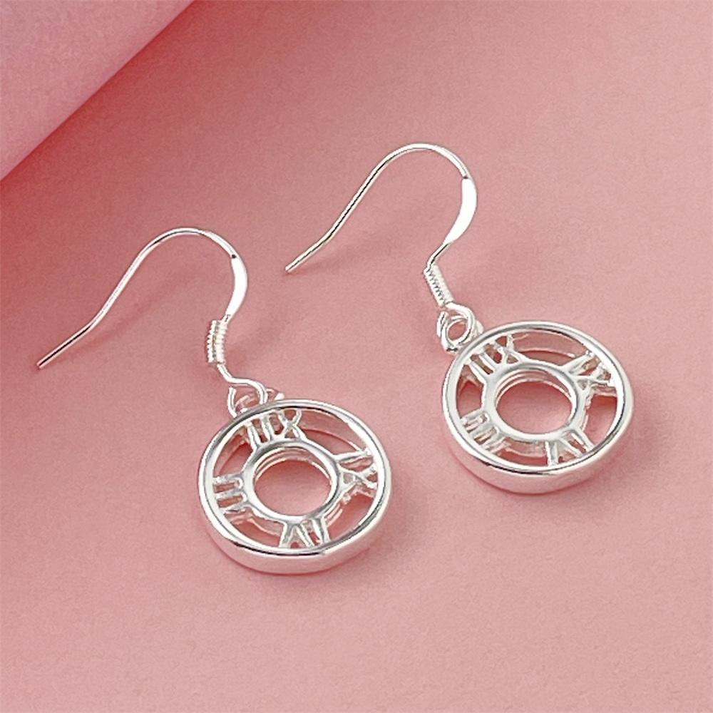 925 Sterling Silver Round Roman Earrings for Women Engagement Party Jewelry Gifts