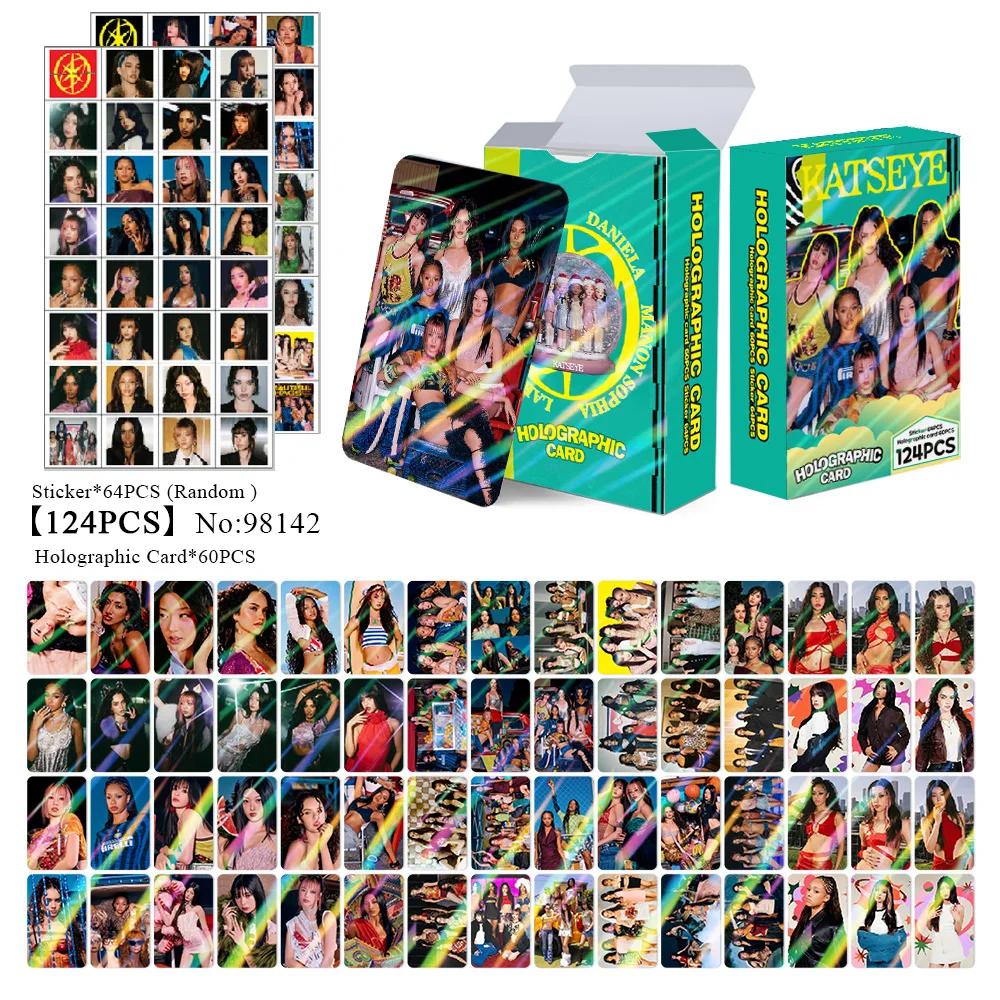 124Pcs/Set Kpop Idol New Album Laser Printd Lomo Cards Pocards Sticker Fans Gifts KATSEYE HD MANON SOPHIA DANIELA LARA MEGAN Entertaining Play Safe 2