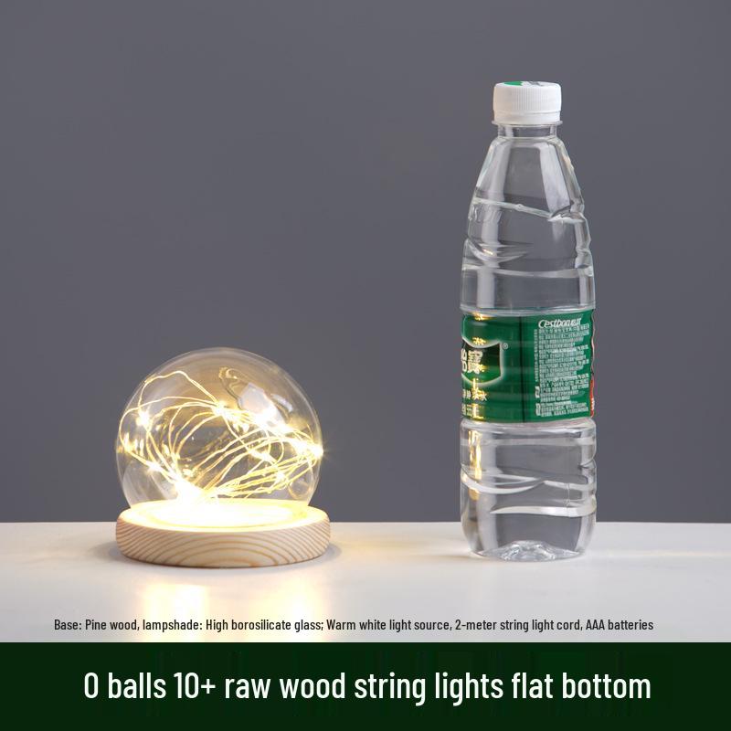 LED Sea Urchin Night Light with Preserved Flower in Glass Cover