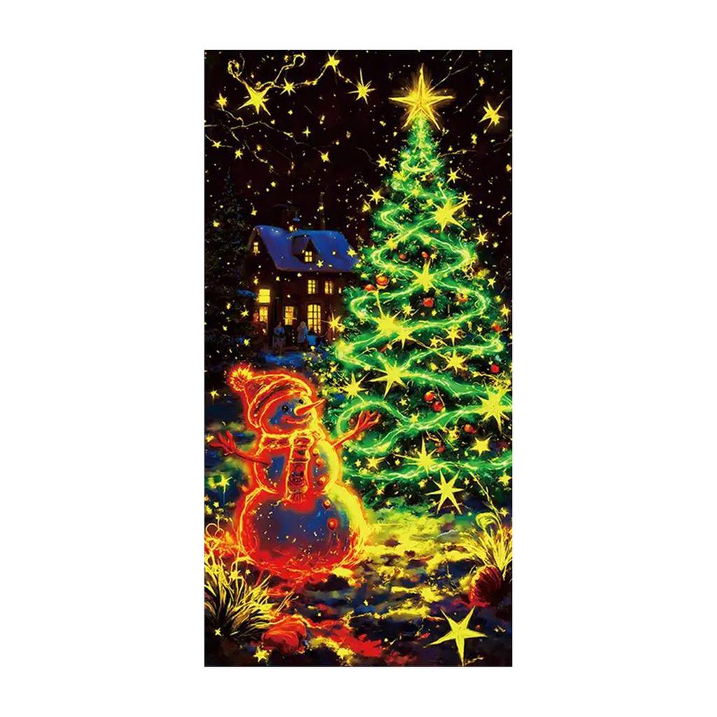Christmas Fluorescent Door Frame, Door Cover Background, Holiday Party Decoration, Christmas Decoration Hanging Cloth