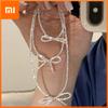 BFCLUB S925 Sterling Silver Bracelets for Women Cute Bow Shinning Accessories Trend Vintage Simple Pendant Party Jelwery
