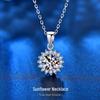 Pt950 Platinum Sunflower Pendant Necklace - Versatile Birthday Gift for Her
