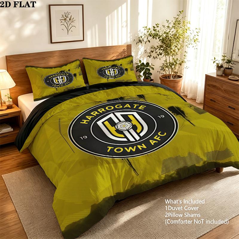 Harrogate Town Afctowel Bedding Quilt Set Quilt Cover Pillowcase Home Decoration Birthday Gift (1 * duvet cover + 2 * pillowcase, without core)
