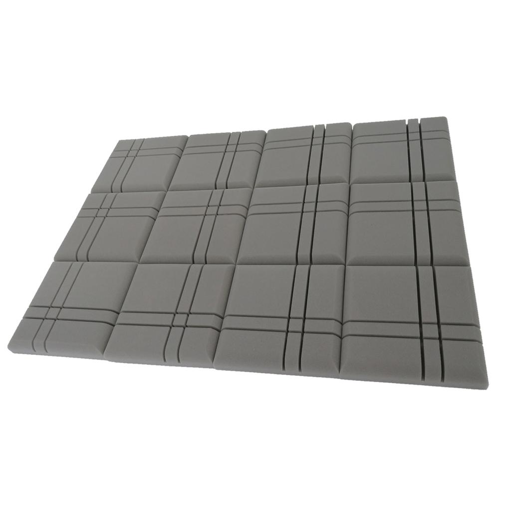 12Pcs  Panels High Density Treatment Foam Cross Line Sound Absorbing Board Soundproof Foam Sound Insulation Board for