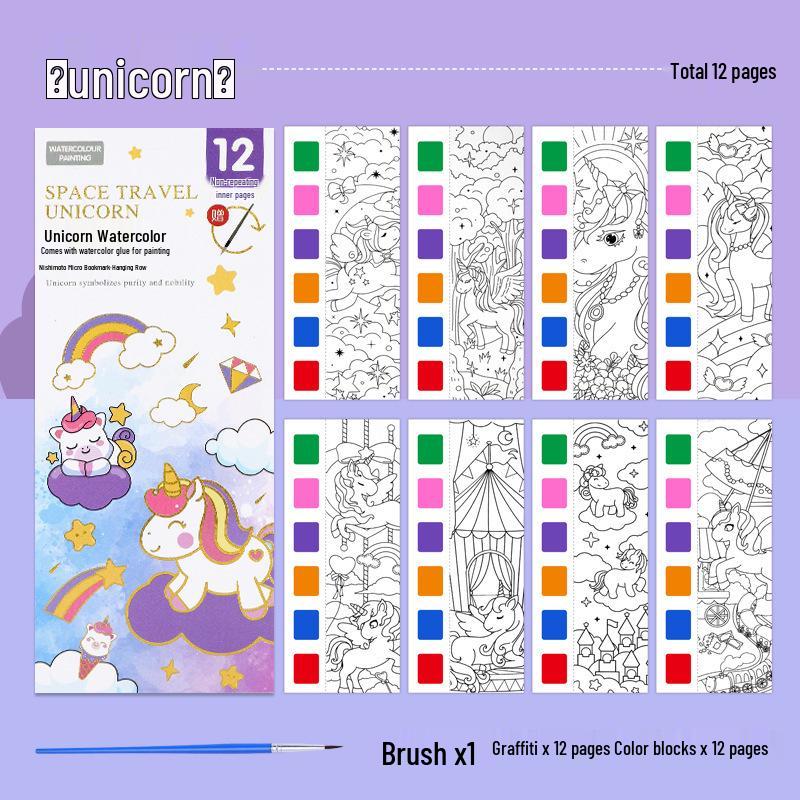 Children's Portable Watercolor and Gouache Doodle Book for Kindergarten