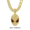 European & American Rhinestone Spider-Man Alien Mask Cuban Necklace - Anime Hip Hop Jewelry