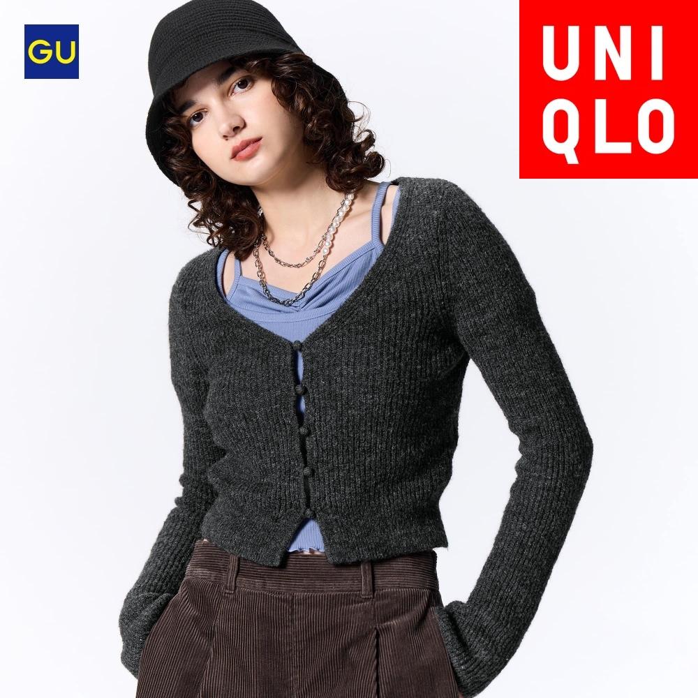 

Uniqlo Light Hairy Short Cardigan 24 ORANGE/WOMEN S