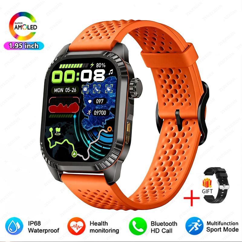 Military Grade Outdoor GPS Smart Watches Men Compass Heart Rate BT Call LED Flashlight IP68 Waterproof Swim Smartwatch New