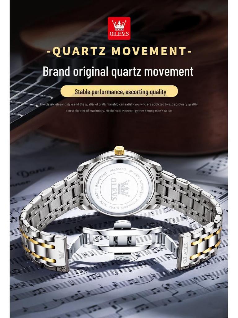 Oulishi Quartz Luminous Dual-Calendar Watches for Men and Kids