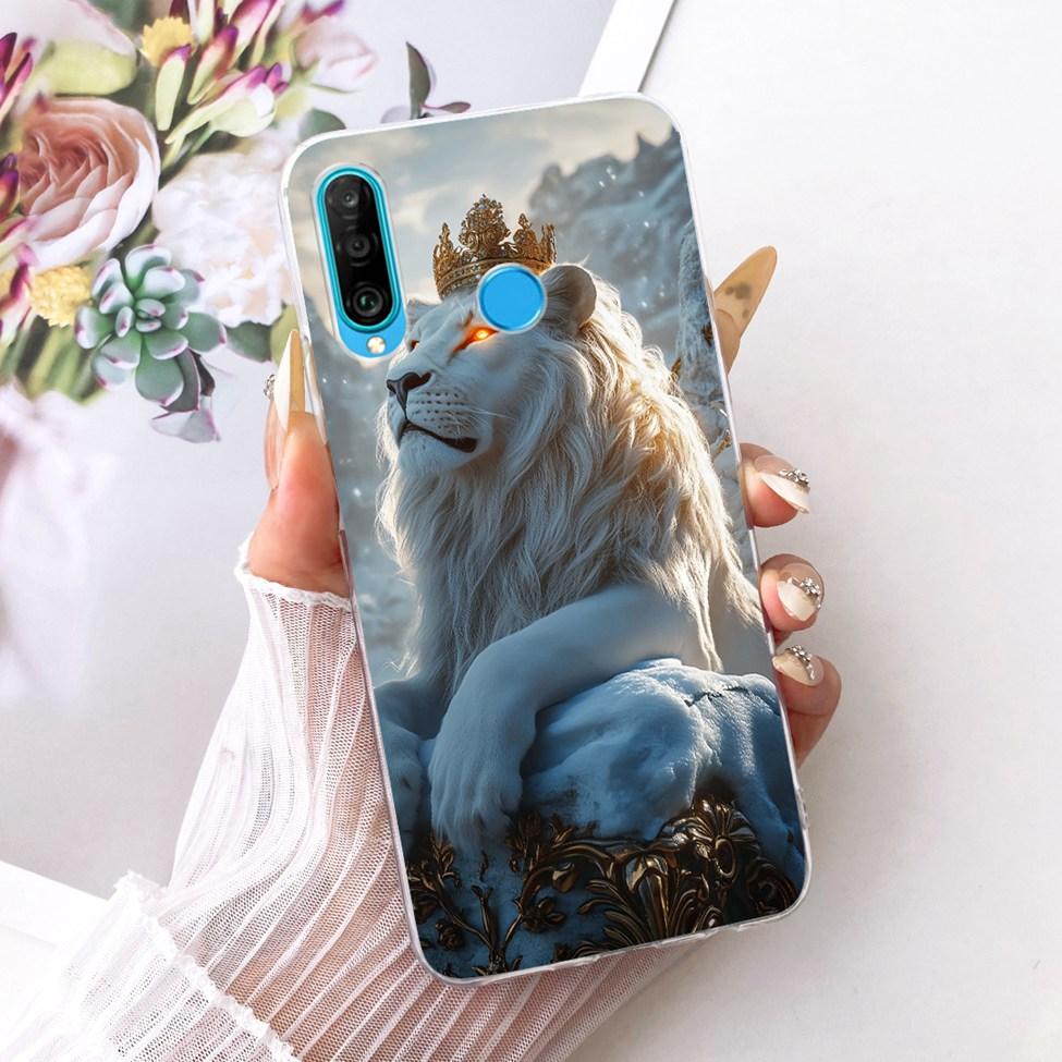 Transparent For Huawei P30 Lite Case Cover Cute Cat Fashion Butterfly Funny Painted Casing MAR-L01A MAR-L21A MAR-LX1A