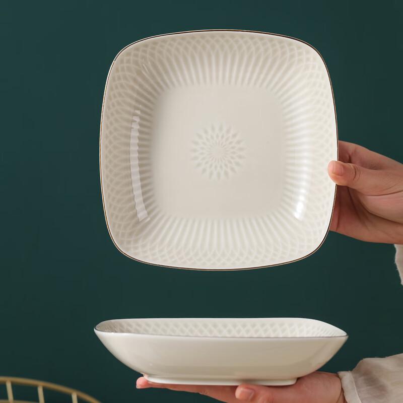 Nordic Ceramic 7-inch Square Dinner Plates (Set of 2)