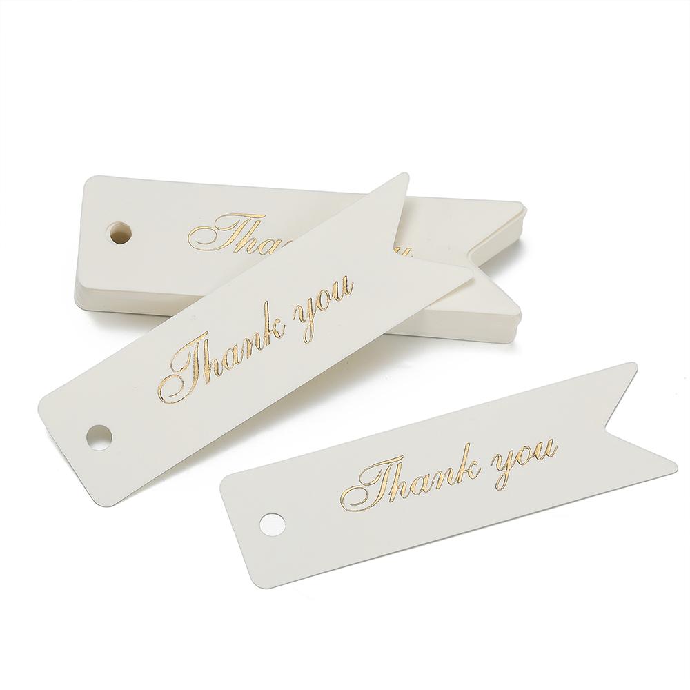 50pcs/Lot Stamping Thank You Paper Card Tags Jewelry Hang Tag Black White Paper Cards Jewelry Accessories Price Label Wholesale