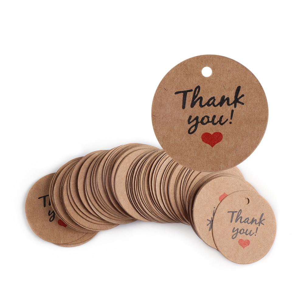 100PCS Party Package Kraft Paper Gift Tags Red Heart Tag Cards Price Label