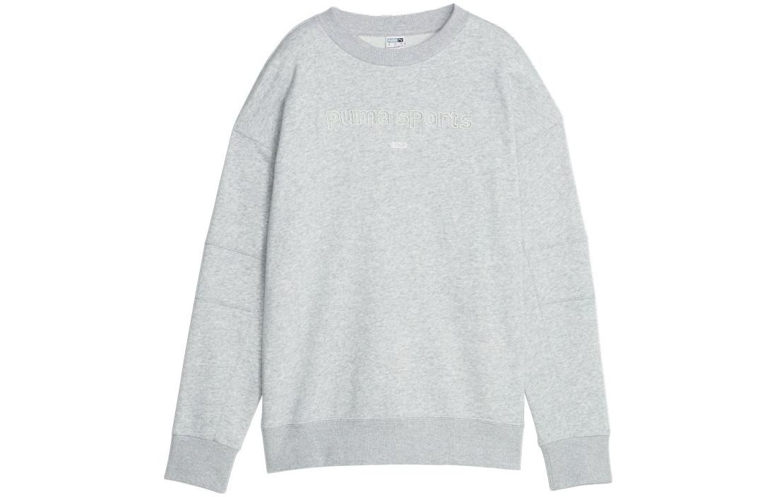 PUMA Sweatshirts Women s Light Mixed Gray Crew Neck Moderate Regular 623482-04 M