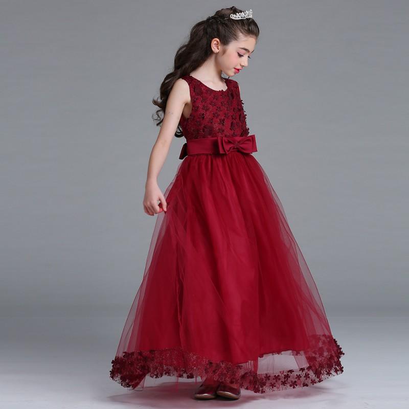 Girls Princess Dress Kids Formal Party Gown Cotton Blend Winter