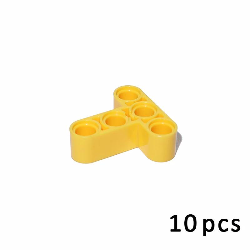 10PCS Technology Liftarm 3x3 Holes T Shape Thick Bricks Blocks 60484 Assembles Particles MOC Parts Technical Toys