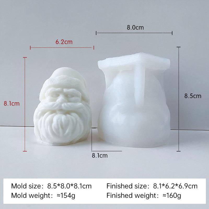 DIY Schneemann Weihnachtsmann Silikonform Handgemachte Aroma-Kerzen Gipsornamente Form Weihnachts-Kerzen Deko Formen