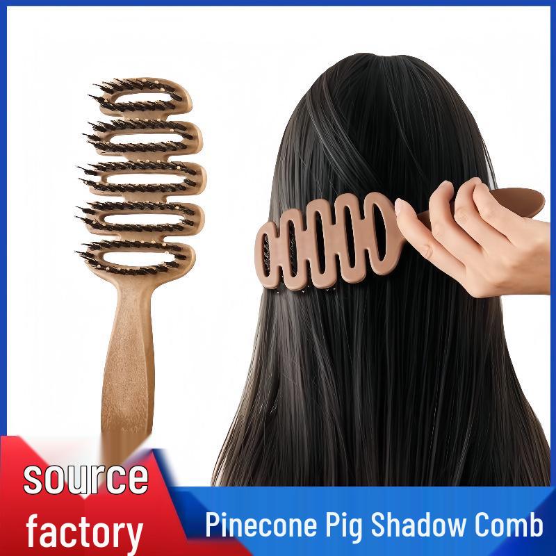 Pig Bristle Massage Comb - Smooth, Fluffy Hair Care Tool