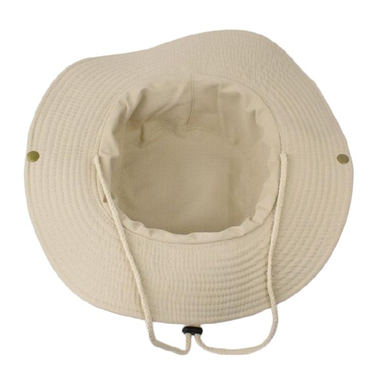 Unisex Outdoor Hat Cotton Fabric Wide Border Adjustable Drawstring Foldable Sun Protecting For Travel Gardening